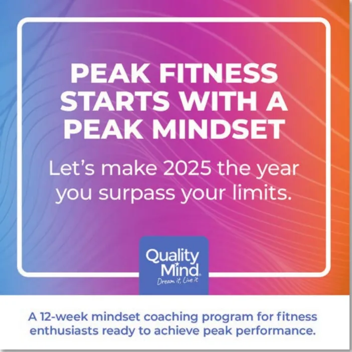 Mindset coaching ad: peak fitness starts with a peak mindset