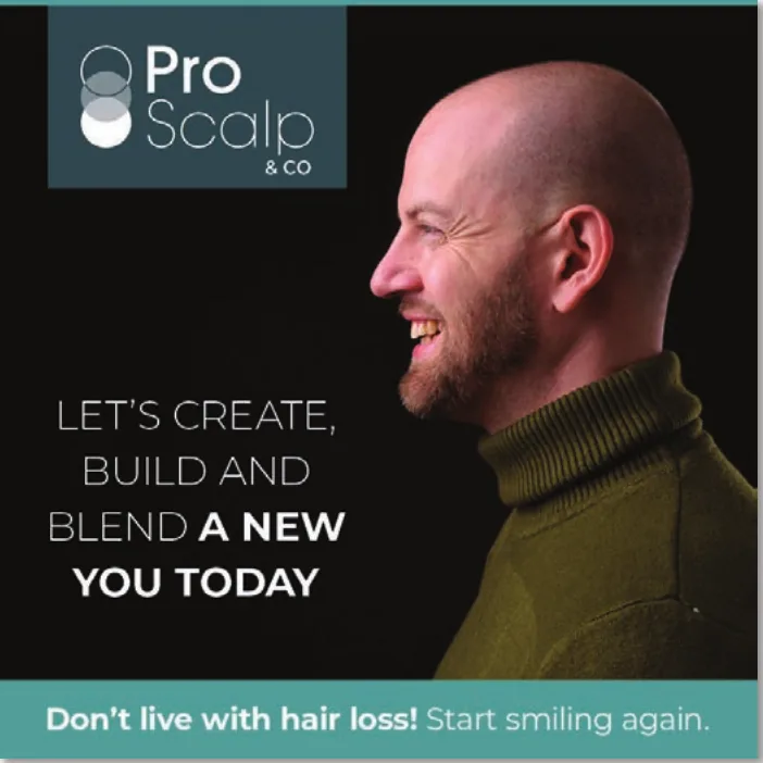 Scalp micropigmentation ad: create, build and blend a new you